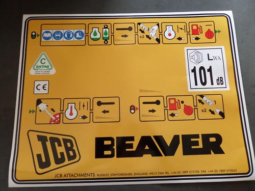 Jcb beaver front panel label - label, x
