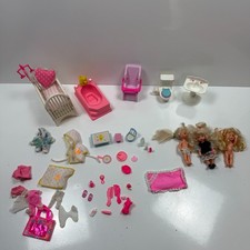 Vintage Barbie Shelly Dolls Bathtime Bathtub Toilet Bed Sink Accessories Etc