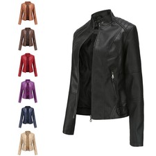 Women Biker Jacket Slim Ladies