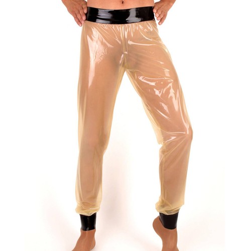 Transparent latex trousers - transparent,