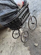 Victorian Baby Stroller Detailed Vintage  Black