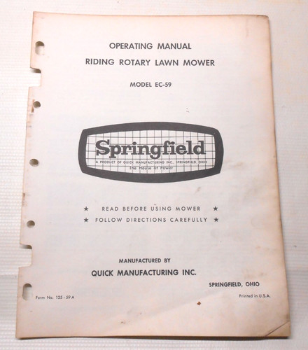 Vintage springfield lawn mower - springfield,