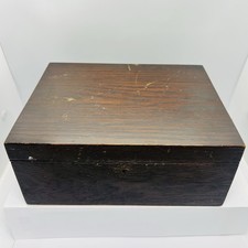 Vintage  Chest Wood Hinged With Key 9ins By 7ins By 4 Ins