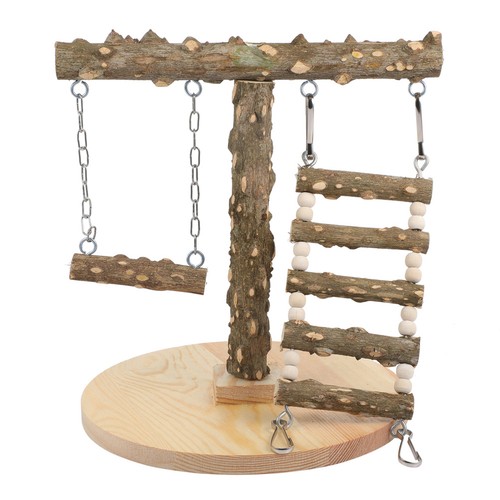 Wood bird perch stand with - bird,