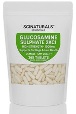 Scinaturals Glucosamine Sulphate 2KCL 1000mg – 365 Tablets Joint Care UK Made