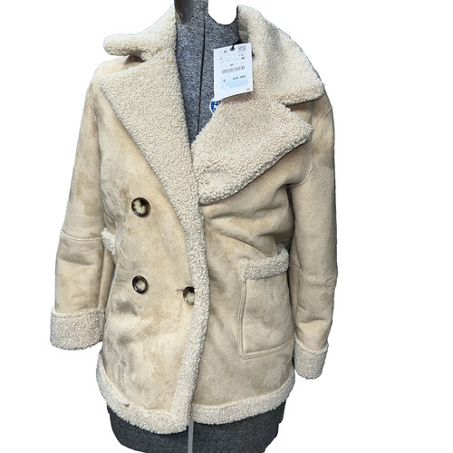 Zara women sherpa - lined, tan