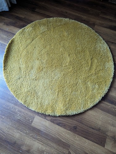 Ikea adum round rug mustard - ikea,