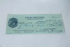 1921 Youngs Brothers Lumber and Railroad Ties Cheque Salt Lick Deposit Bank Used