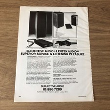 GRAM141 MAGAZINE ADVERT 11X8 LENTEK AT SUBJECTIVE AUDIO