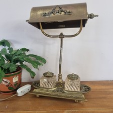 Brass vintage bankers lamp - brass,
