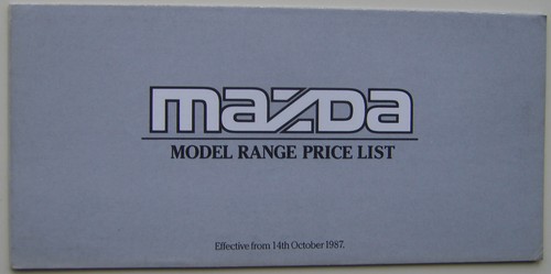 Mazda price list 1987 - mazda,