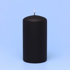 G Decor Henry Velvet Matt Soft Touch Smooth Black Pillar Candles