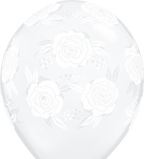 Giant 36" Diamond Clear roses print Qualatex Latex Balloon  L11/24