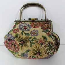 Vintage Butler & Wilson Handbag Beaded Top Handle Floral Design Multicoloured