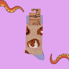 SOCKTOPUS Fluffy Guinea Pig Socks Unisex Ladies Womens Girls 4-8 Pigs Gift