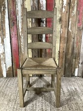 Solid Stained Ash Shaker Style Back Kitchen Dining Room Chair Sea Grass Seat