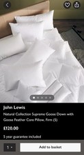 John Lewis Supreme Goose Down With Goose Feather Core Pillow Firm