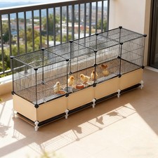 Small Chicken Coop Pet Hen Run Cage House Poultry Hutch W/ Faeces Tray Patio UK