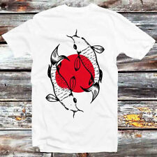 Japanese Koi Fish Yin Yang Red Sunset T Shirt B940
