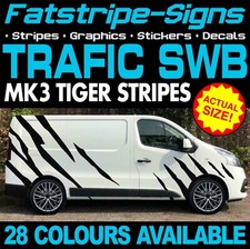 to fit RENAULT TRAFIC MK3 SWB L1 TIGER STRIPES GRAPHICS STICKERS DAY VAN CAMPER