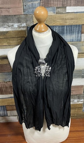Black celtic dragon scarf - celtic,