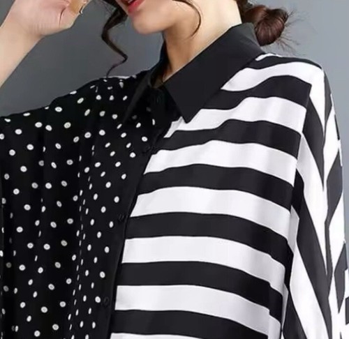 Black white blouse - white, edgy