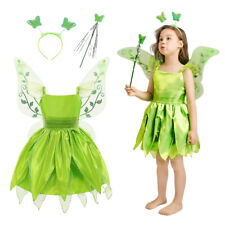 Kids Tinkerbell Fairy Pixie Fancy Dress Girls Princess Cosplay Costume Outfits！