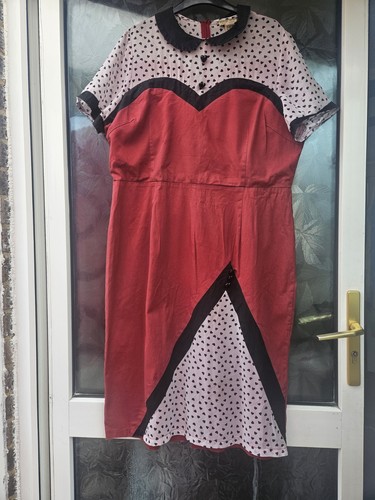 Lindy bop red heart print - red,