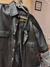 leather short sleeved shirt