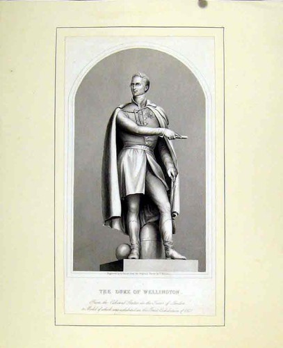 Original old antique print - old,