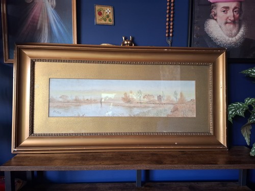 Victorian watercolour framed - victorian,
