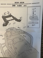New Givi Top Box Fitting Kit
