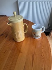 Horlicks vintage pottery mixer jug with mug