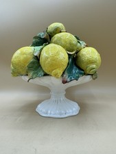 Mid-Century Italian Majolica Lemon Topiary Basket Centrepiece Vintage
