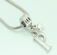 PERSONALISED Letter Initial Ladies Womens Girls HEART Charm Necklace Chain Gifts