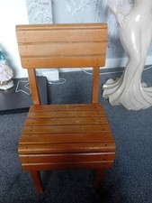 Vintage Wooden Child’s Teddy Dolls Chair 20" tall 9.5" to seat