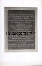 WW1 Clare College Cambridge War Memorial plaque Real photo Postcard unposted