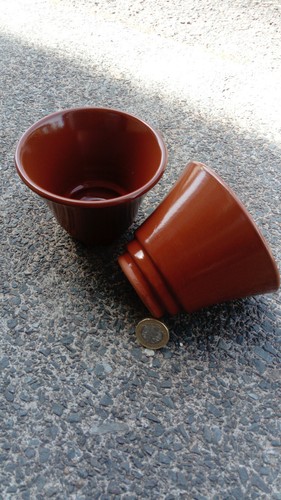 Terracotta clay cups - terracotta,