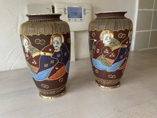 2x Pair Japanese Satsuma Vases
