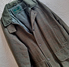Saddle Country Mens Classic Wear Jacket Large Tweed Green Brown Shooting Fishing