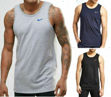 Nike Mens Vest Embroidered Swoosh Logo Summer Tank Top Gym Running Top S M L XL