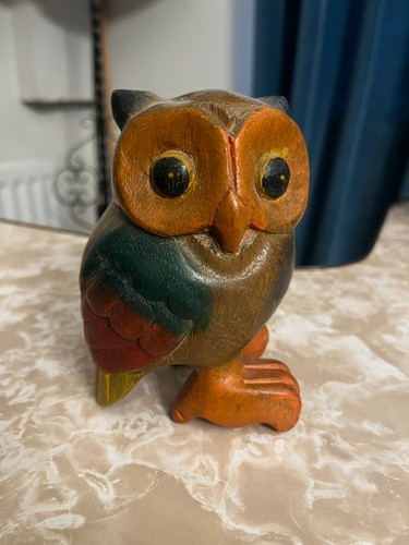 Wooden owl ornament - wooden,