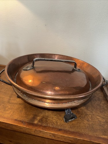 French antique copper lidded - copper,