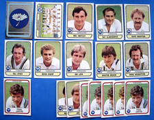 CRICKET 83 -YORKSHIRE - PANINI - 1983  - 11 STICKERS + 7 DUPLICATES - VG