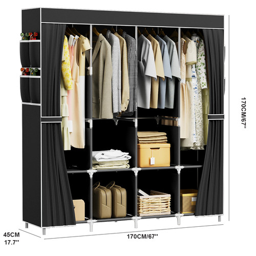 Large fabric canvas wardrobe - fabric,