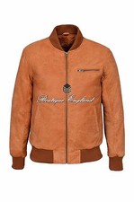 Bomber leather jacket tan - leather,