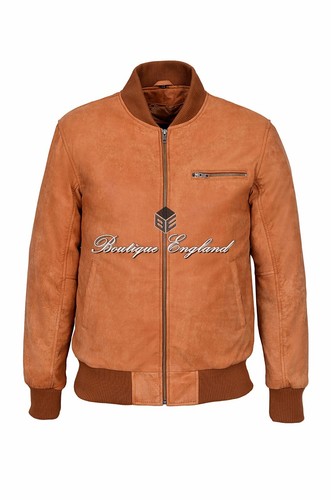 Bomber leather jacket tan - bomber,