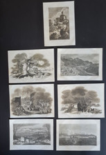 Set of 7 antique (1818) historical prints relating to Napoleonic wars