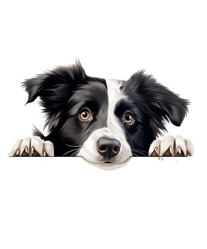 Peeping border collie sheepdog - collie,