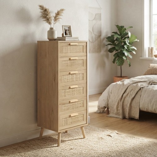 Elegant tall rattan chest - tall,